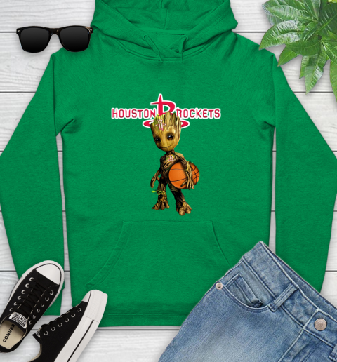 Houston Rockets NBA Basketball Groot Marvel Guardians Of The Galaxy Youth Hoodie 7