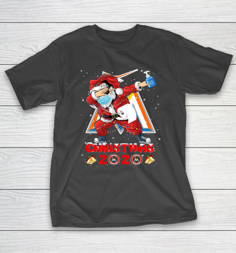 Miami Marlins Funny Santa Claus Dabbing Christmas 2020 MLB T-Shirt