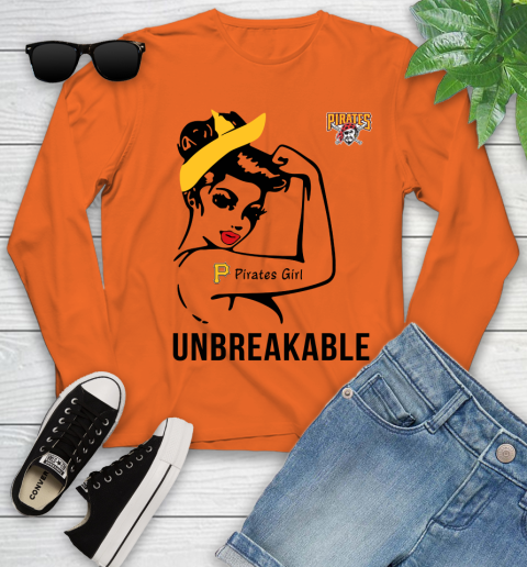 MLB Pittsburgh Pirates Girl Unbreakable Baseball Sports Youth Long Sleeve 2