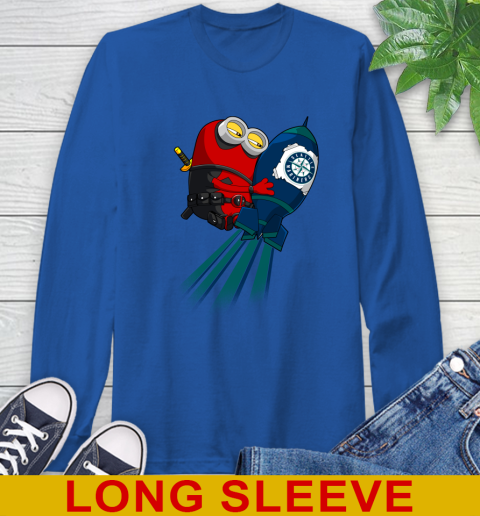 MLB Baseball Seattle Mariners Deadpool Minion Marvel Shirt Long Sleeve T-Shirt 11