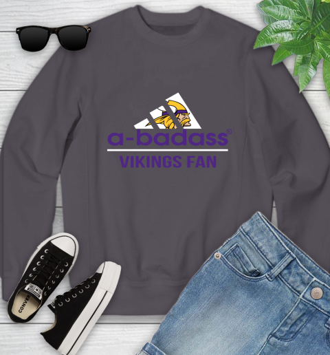 Minnesota Vikings NFL Football A Badass Adidas Adoring Fan Sports (1) Youth Sweatshirt 5