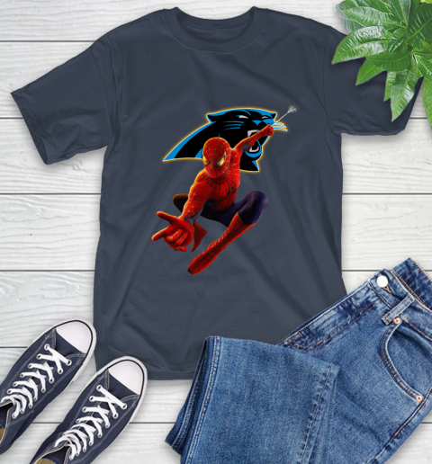 NFL Spider Man Avengers Endgame Football Carolina Panthers T-Shirt 4