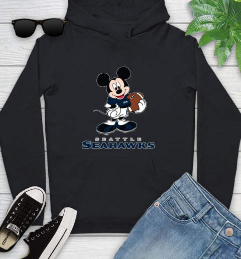 NFL Football Seattle Seahawks Cheerful Mickey Mouse Shirt Youth Hoodie