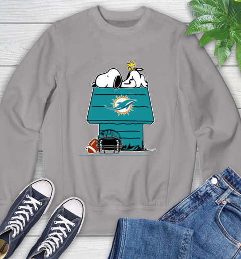 Miami Dolphins NFL Football Snoopy Woodstock The Peanuts Movie Sweatshirt 5