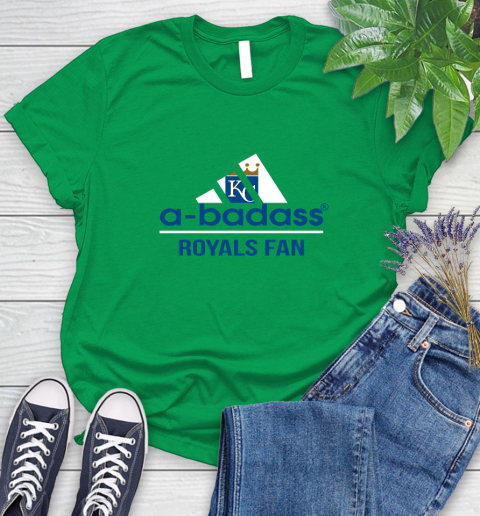 MLB A Badass Kansas City Royals Fan Adidas Baseball Sports Women's T-Shirt 9