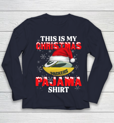 Green Bay Packers This Is My Christmas Pajama Shirt NFL Youth Long Sleeve 2