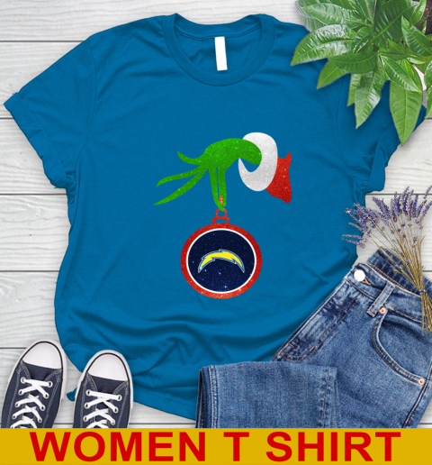 Los Angeles Chargers Grinch Merry Christmas NFL Football Women's T-Shirt 7