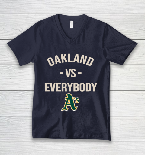 Oakland Athletics Vs Everybody V-Neck T-Shirt 2