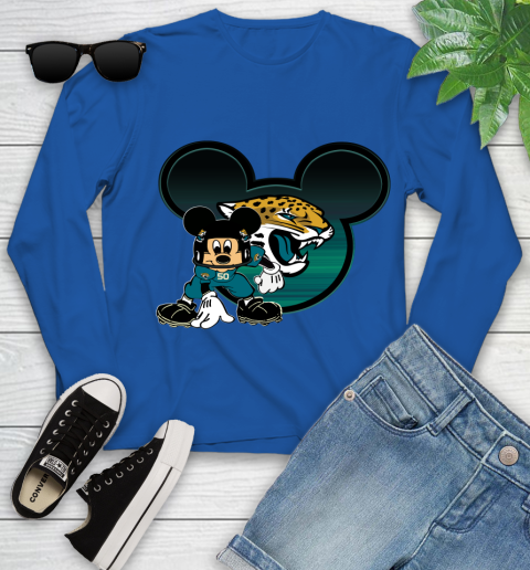 NFL Jacksonville Jaguars Mickey Mouse Disney Football T Shirt Youth Long Sleeve 9