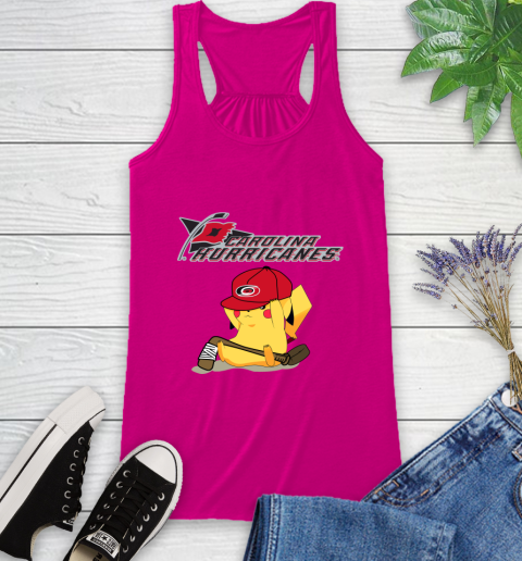 NHL Pikachu Hockey Sports Carolina Hurricanes Racerback Tank 8