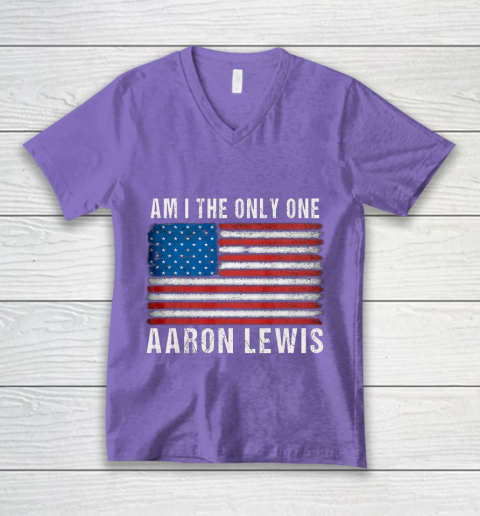 Am I The Only One Aaron Lewis Flag USA V-Neck T-Shirt 8