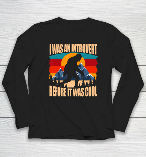 Bigfoot Sasquatch Vintage Retro Sunset Introvert Long Sleeve T-Shirt