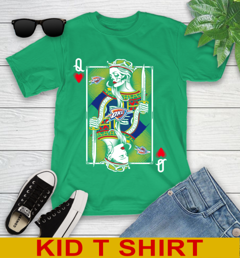 NBA Basketball Oklahoma City Thunder The Queen Of Hearts Card Shirt Youth T-Shirt 7