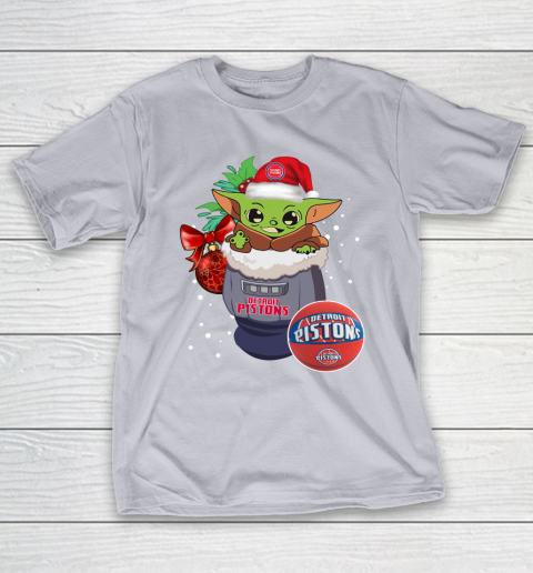 Detroit Pistons Christmas Baby Yoda Star Wars Funny Happy NBA T-Shirt 7