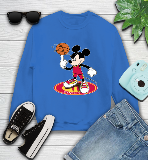 NBA Basketball Houston Rockets Cheerful Mickey Disney Shirt Sweatshirt 9