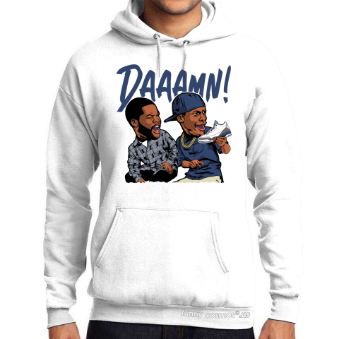 Air Jordan 3 True Blue Matching Sneaker Tshirt Daaamn Meme 2 Blue and White Jordan Shirt