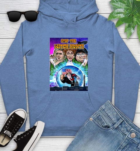 Stop The Witch Hunt Trump Youth Hoodie 12
