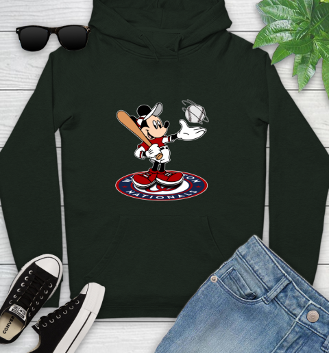 MLB Baseball Washington Nationals Cheerful Mickey Disney Shirt Youth Hoodie - Image 13