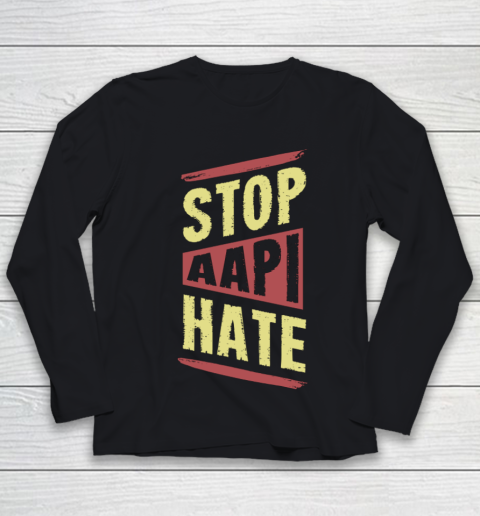 Stop AAPI Hate Cool Asian American Pride Art Style Youth Long Sleeve