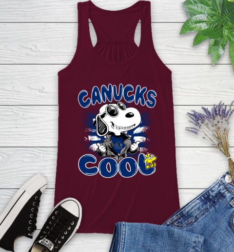 NHL Hockey Vancouver Canucks Cool Snoopy Shirt Racerback Tank - Image 3