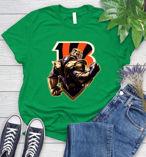 NFL Thanos Avengers Endgame Football Sports Cincinnati Bengals Women's T-Shirt 6