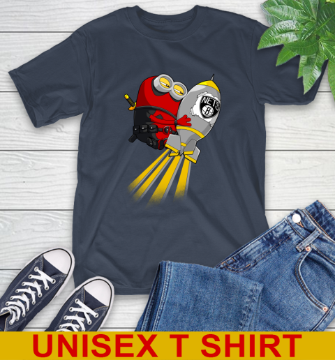 NBA Basketball Brooklyn Nets Deadpool Minion Marvel Shirt T-Shirt 3