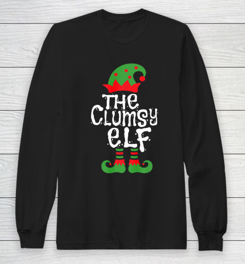 Clumsy Elf Family Matching Christmas Group Funny Pajama Long Sleeve T-Shirt