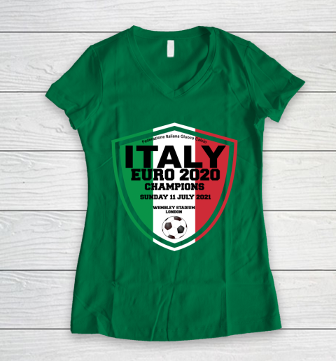 Italy Football Italian Football Forza Italia Champions Euro 2020 Women's V-Neck T-Shirt 3