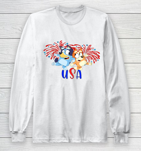 Blueys 4th of July Red White And Blue America Long Sleeve T-Shirt