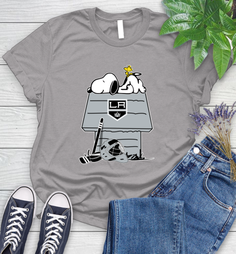 Los Angeles Kings NHL Hockey Snoopy Woodstock The Peanuts Movie Women's T-Shirt 5