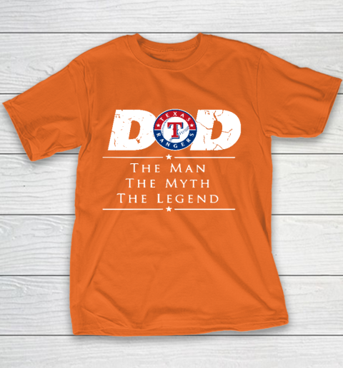 Texas Rangers MLB Baseball Dad The Man The Myth The Legend Youth T-Shirt 4