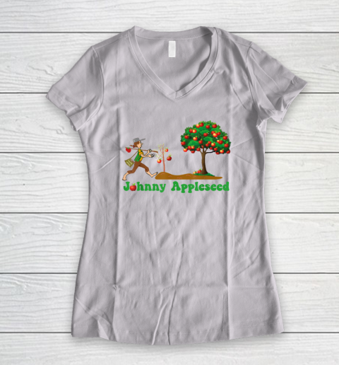 Johnny Appleseed Sept 26 Celebrate Legends Women's V-Neck T-Shirt