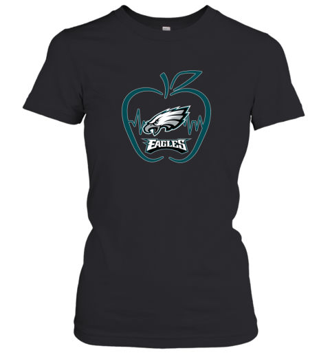 Apple Heartbeat Teacher Symbol Philadelphia Eagles Women's T-Shirt