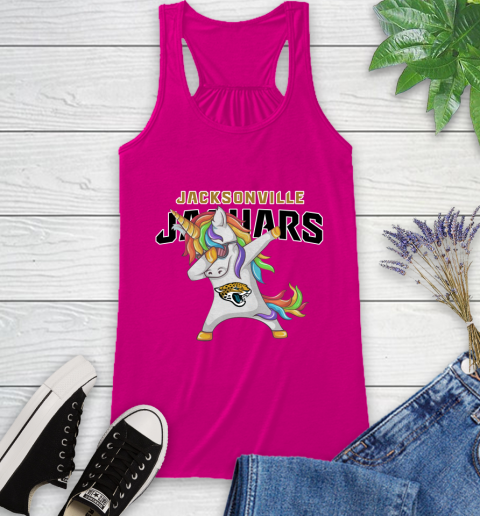 Jacksonville Jaguars NFL Football Funny Unicorn Dabbing Sports Racerback Tank 8