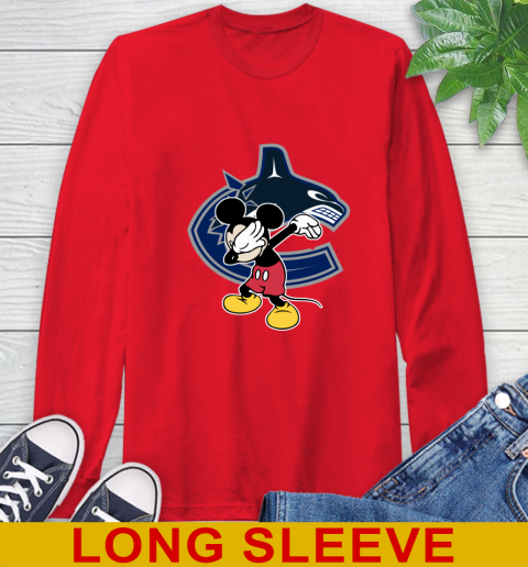 Vancouver Canucks NHL Hockey Dabbing Mickey Disney Sports Long Sleeve T-Shirt 10