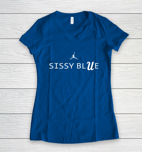 Sissy Blue Shirt UCLA Women's V-Neck T-Shirt 3