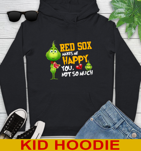 MLB Boston Red Sox Makes Me Happy You Not So Much Grinch Baseball Sports Youth Hoodie