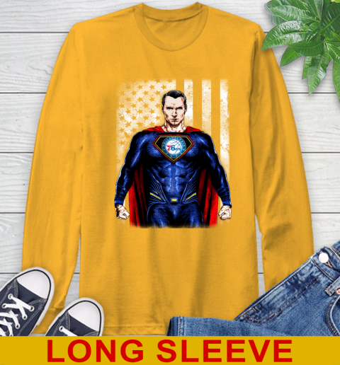 NBA Basketball Philadelphia 76ers Superman DC Shirt Long Sleeve T-Shirt 2