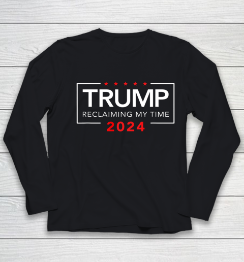 Trump 2024 Reclaiming My Time Funny Political Election Youth Long Sleeve