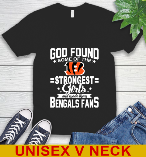 Cincinnati Bengals NFL Football God Found Some Of The Strongest Girls Adoring Fans V-Neck T-Shirt