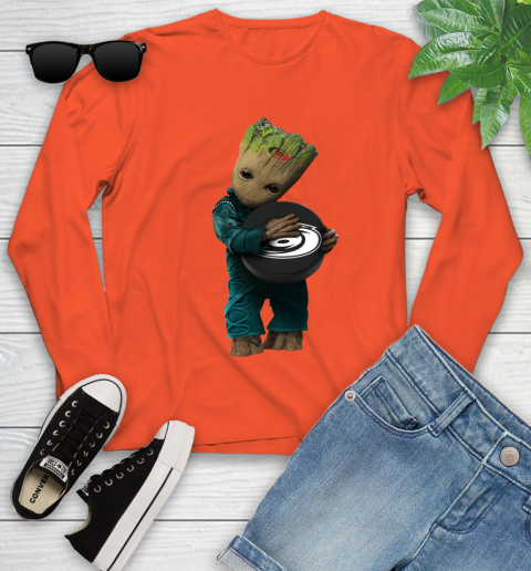 NHL Groot Guardians Of The Galaxy Hockey Sports Carolina Hurricanes Youth Long Sleeve 4