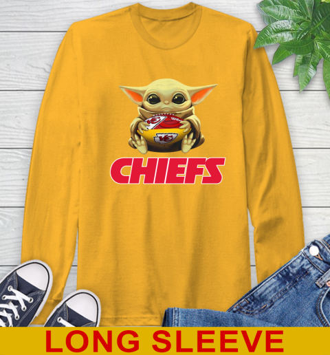 NFL Football Kansas City Chiefs Baby Yoda Star Wars Shirt Long Sleeve T-Shirt 3