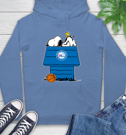 Philadelphia 76ers NBA Basketball Snoopy Woodstock The Peanuts Movie Hoodie 11