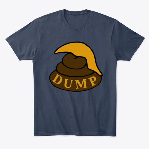 qhwk trump dump a piece of shit with trump hair classic t shirt 2 front navy