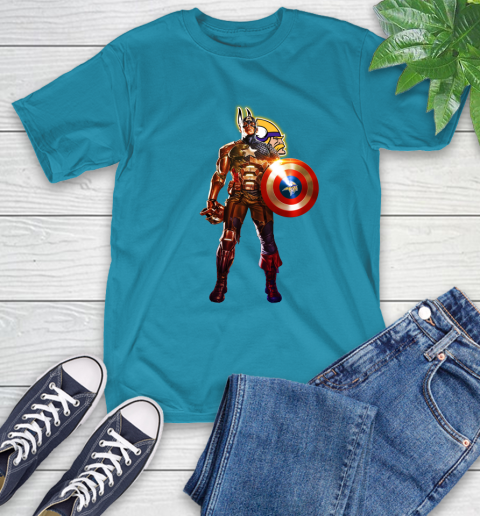 NFL Captain America Marvel Avengers Endgame Football Sports Minnesota Vikings T-Shirt 8