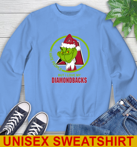 Arizona Diamondbacks MLB Christmas Grinch I Hate People But I Love My Favorite Baseball Team Sweatshirt 11