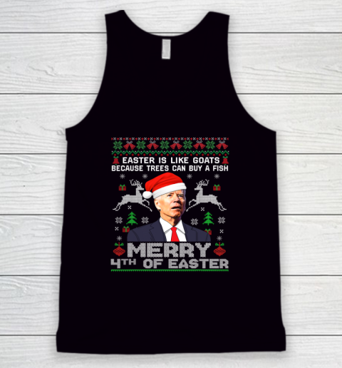 Merry 4th Of Easter Funny Biden Ugly Christmas Tank Top