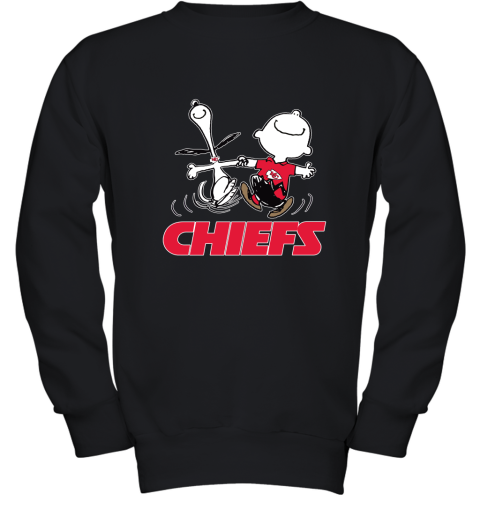 Snoopy And Charlie Brown Happy Kansas City Chiefs Fans Youth Sweatshirt