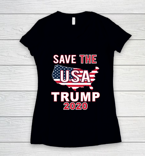 Save The USA Trump 2020 Women's V-Neck T-Shirt