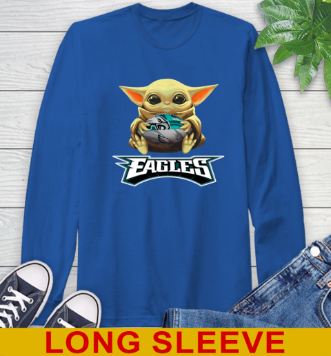 NFL Football Philadelphia Eagles Baby Yoda Star Wars Shirt Long Sleeve T-Shirt 9